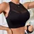 Top Fitness de corte fora do ombro feminino, tops de rede, oco, alongamentos, confortável. - comprar online