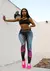 Legging Fitness Estampa Magro Elasticidade De Cintura Alta .