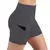 Short Fitness Canelado Com Bolsos ,Cintura Alta,Levantamento.