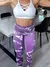 Imagem do Legging Fitness Estampa Costura de Cintura Altas, Tie-Dye, Calças STretch Pêssego.