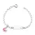 Pulseira Prata Inf Chapa Coração e Flamingo - Cód: 30092