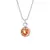 Colar Prata 45cm Ponto de Luz Redonda Zirc. Laranja Claro 5MM - Cód: 9769