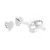 Brinco Prata Coração 3mm White