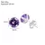 Brinco Prata Zircônia Redonda Roxo 6mm - Cód: 9582 na internet