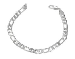 Pulseira De Prata 925 Masculina Grumet 3 Em 1 Italiana 6mm
