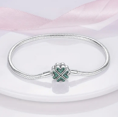 Pulseira Berloque Trevo Prata 925 Legitima 18cm na internet