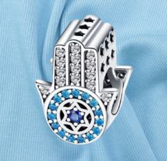 Berloque Prata 925 Mão De Fatima Cravejado Com Zircônias - comprar online