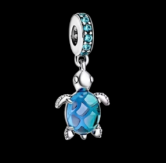 Berloque Tartaruga Pedra Azul Em Prata 925 Com Certificado - comprar online