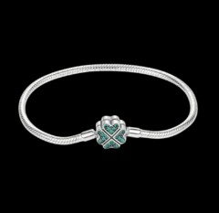 Pulseira Berloque Trevo Prata 925 Legitima 18cm - comprar online