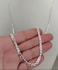 Corrente Prata 925 Masculina Piastrine 50CM - 3mm na internet