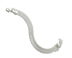 Pulseira Feminina Malha Esteira Prata 925 Legitima