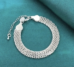 Pulseira Feminina Malha Esteira Prata 925 Legitima - comprar online
