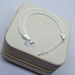 Pulseira Feminina Malha Esteira Prata 925 Legitima - loja online