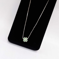 Gargantilha Trevo c/ Zirconias Cravejadas - Prata 925 - loja online