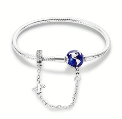 Pulseira Para Berloques 925 Viagem Mundo 18cm
