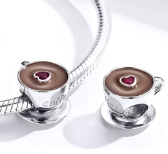 Berloque Xicara De Café Prata 925 Legitima - Silver Shine - Prata 925