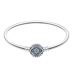 Pulseira Berloque Olho Grego Turquesa Prata 925 Legitima 18cm