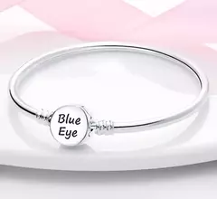 Pulseira Berloque Olho Grego Turquesa Prata 925 Legitima 18cm - Silver Shine - Prata 925