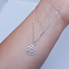 Gargantilha Estrela de Davi - Prata 925 - Silver Shine - Prata 925