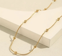 Colar Corrente Feminino Com Bolinhas Banhado A Ouro 18k 45cm - Silver Shine - Prata 925