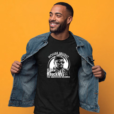 Camiseta Frankie Knuckles The Godfather of House Exclusiva Para Fãs