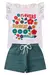 Conjunto Infantil Verão Feminino Sunshine Faella - Branco