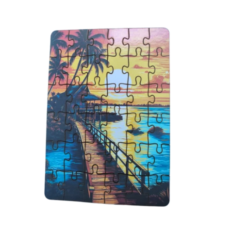Quebra-Cabeça Jogo Infantil Pôr Do Sol 36 Peças MDF 18x26