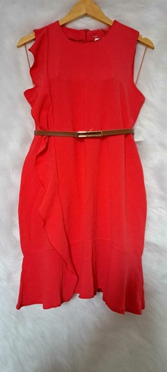 Vestido Curto Liso Com Babado na internet