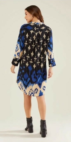 Chemise Zinzane Feminino Estampada Holly - Azul Marinho na internet