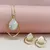 Brinco Gota Com Pedra Natural Madreperola Banhado a Ouro 18k