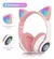 Imagem do Fone Gatinho Sem Fio Com Led Bluetooth Cartao de Memoria Orelha de Gato