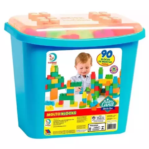 Baby Land Block Box 90 Blocos Menino