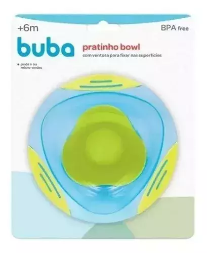 Prato Infantil Azul Bowl Ventosa Buba