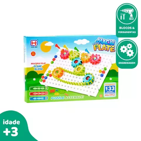 Montar Desmontar e Construir - Puzzle Toys Magic Plate 133pcs