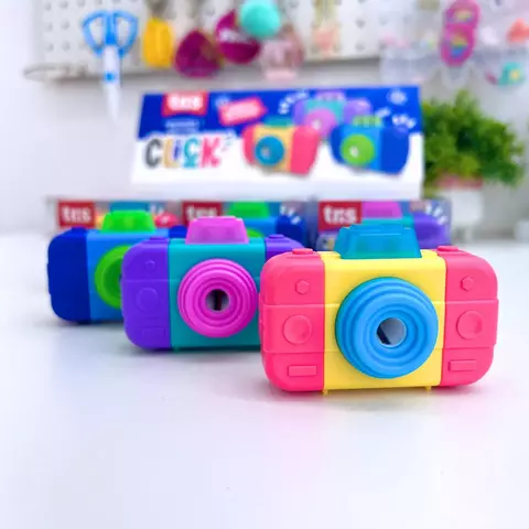 Apontador Com Depósito E Borracha Rolo Limpa Sujeira Click Tris - 907134