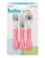 Kit Talheres Infatil De Treinamento Buba Garfo Faca E Colher Estrelinha Rosa - comprar online