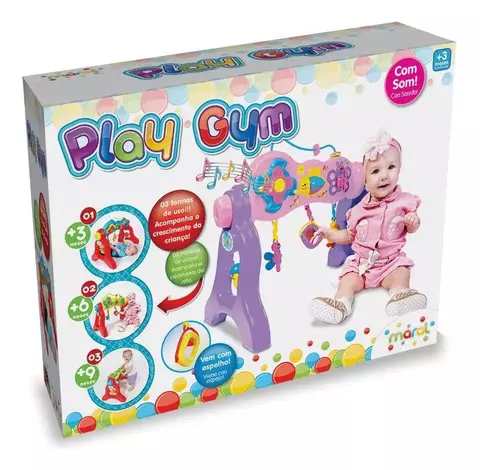 Centro De Atividades Play Gym Com Som Rosa
