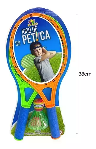 Kit Jogo De Peteca 2 Raquetes C/ Bolinha Infantil