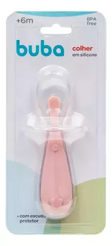 Colher De Silicon Treinamento Bebê Rosa Buba