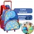Mochila Clio Rodinha Azul e Verde Infantil Menino Dinossauro Escolar - comprar online