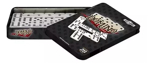 Jogo De Dominó Art Game 28 Peças Estojo De Lata