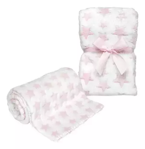 Mantinha com ursinho soninho rosa infantil