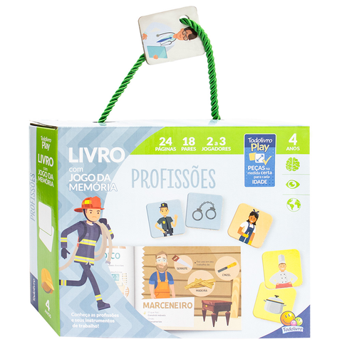 Livro com Jogo da Memoria Profissões