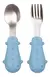 Kit Talheres Garfo Colher Inox Cabo Silicone-Azul - comprar online