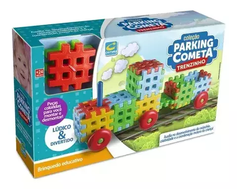 Jogo De Encaixe Blocos De Montar Trenzinho 56 Peças