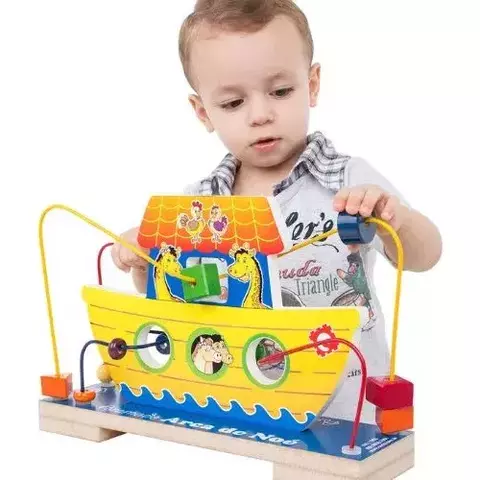 Brinquedo Educativo Arca De Noé Montessori Em Mdf E Aramado