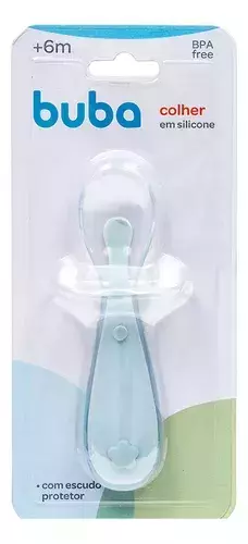 Colher De Silicone Treinamento Bebê Azul Buba