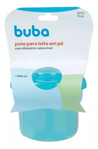 Pote Dosador 3 Divisórias Azul de Leite Em Pó Buba