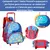 Mochila Clio Rodinha Azul e Verde Infantil Menino Dinossauro Escolar