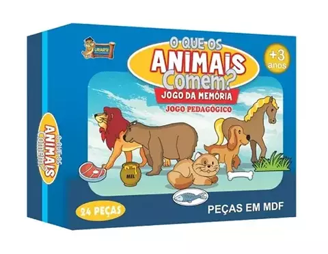 Jogo da Memória O que os animais comem? 24 peças